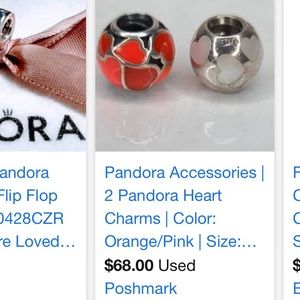 Red hearts Pandora charm, good gift for Valentine’s Day, coming up!!